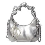 Women Fashion Solid Color Soft Leather Portable Chain Shoulder Bag - Image 8