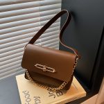 Wholesale Women Fashion Casual Solid Color Lock Small Square Chain Shoulder Bag - Image 9