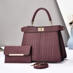Wholesale Women Fashion Simple Elegant Solid Color Large Capacity Handbag Two-Piece Bag Set