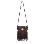 Women Fashion Retro Solid Color Rivet Tassel Shoulder Bag - Image 9