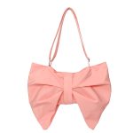 Women Fashion Solid Color Pleated Bowknot Large Capacity Shoulder Bag - Image 9