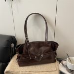Women Fashion Casual Simple Solid Color Large Capacity Shoulder Bag - Image 9
