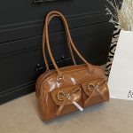 Women Fashion Casual Simple Solid Color Large Capacity Shoulder Bag - Image 9