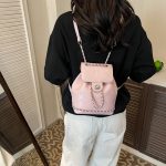 Wholesale Women Fashion Casual Solid Color Chain Backpack - Image 9