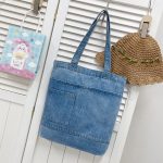 Wholesale Women Fashion Casual Simple Canvas Denim Shoulder Bag - Image 9