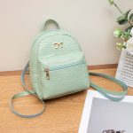 Wholesale Women Fashion Casual Solid Color Crocodile Pattern Mini Backpack - Image 9