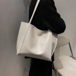Women Fashion Casual Simple Solid Color Large Capacity Tote Bag - Image 9