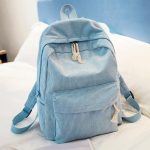 Women Fashion Solid Color Corduroy Large Capacity Backpack - Image 9
