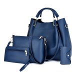 Wholesale Women Fashion Casual Solid Color Bucket Large Capacity Handbag Four-Piece Bag Set - Image 9