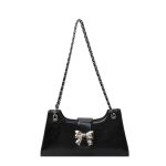 Wholesale Women Fashion Solid Color Bow Square Shoulder Underarm Bag - Image 8