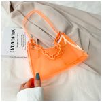 Women Fashion Casual Solid Color Transparent Shoulder Bag - Image 7