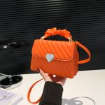 Women Casual Simple Solid Color Love Buckle Small Square Shoulder Bag - Image 9