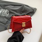 Women Fashion Elegant Solid Color Chain Small Square Shoulder Bag - Image 8