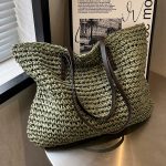 Wholesale Women Fashion Casual Solid Color Straw Woven Large Capacity Tote Bag - Image 9