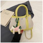 Women Fashion Splicing Pony Pendant Handbag - Image 9