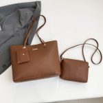Wholesale Women Fashion Simple Solid Color Large Capacity Tote Bag Three-Piece Bag Set - Image 9