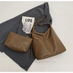 Wholesale Women Fashion Casual Solid Color Large Capacity Shoulder Bag Two-Piece Bag Set - Image 8