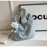 Women Fashion Simple Solid Color Large Capacity Chain Pendant Shoulder Bag - Image 9