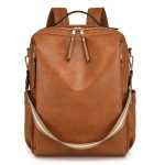 Wholesale Women Retro Style Multi-Functional Pu Fashion Backpack - Image 9