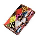 Wholesale Leather Women Vintage Stitching Design Patchwork Purse - Image 5