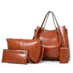 Women Retro Four-Piece Large Capacity Shoulder Portable Handbag - Image 9