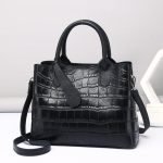 Women Fashion Versatile Handbag Genuine Leather Crocodile Pattern Diana Bag - Image 9