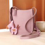 Women Simple Solid Color Leather Pony Pendant Square Zipper Crossbody Bag - Image 7
