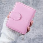 Vintage Wax Leather Zipper 2-Fold Wallet - Image 9