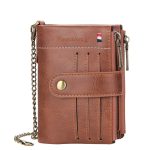 Wholesale Men Wallet Double Zipper Buckle Coin Purse Retro Wallet Vertical Coin Purse - Image 9
