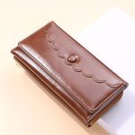 Wholesale Women Fashion Retro Lace Button Oil Wax Leather Long Coin Purse - Image 13