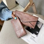 Women Fashion Retro Envelope Wallet Pu Stitching Long Coin Purse - Image 13