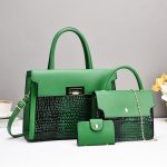 Wholesale Crocodile Pu Women Portable Shoulder Bag Three-Piece Bag Set - Image 5