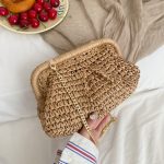 Women Fashion Casual Solid Color Knitted Chain Clutch Crossbody Bag - Image 9