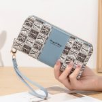 Wholesale Women Fashion Simple Color Block Zipper PU Purses - Image 9