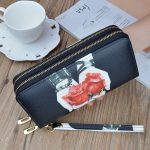 Women Fashion Floral Printed Double Zipper Large Capacity Purses - Image 9