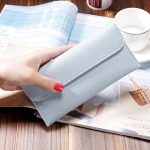 Wholesale Women Long Large Capacity Solid Color Litchi Pattern Wallet Purse - Image 9