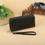 Women Fashion Simple Woven Zipper Long Purses - Image 9