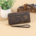 Wholesale Women Simple Fashion Vintage Letter Printing Zipper Long Purses - Image 9
