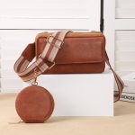 Wholesale Women Fashionable Multifunctional Flap Zipper Square Coin Purse Pendant Wide Side Shoulder Strap PU Crossbody Bag - Image 9