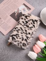 Women Fashion Creative Plush Leopard Zipper Long Purses - Image 9