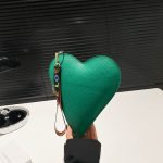 Women Fashion Creative Simple Solid Color Heart-Shaped Purses - Image 9