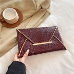 Women Fashion Creative Contrast Color Snakeskin Pattern Purses - Image 8