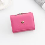Women Cartoon Cute Coin Tri-Fold Solid Color Wallet - Image 8