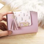 Leaf Women Clutch Tassel Pendant Wallet - Image 9