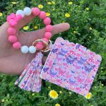 Women Fashion Leopard Butterfly Pu Leather Silicone Bracelet Keychain Wallet - Image 4
