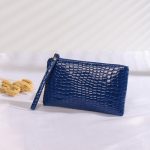 Women Fashion Solid Color Crocodile Pattern Coin Wallet - Image 8