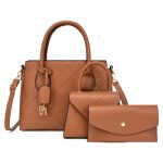 Wholesale Fashion Solid Color Large Capacity Handbag Three Piece Set
