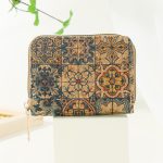 Women Fashion Retro Cork Printed Short Zipper Wallet - Image 9