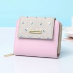 Women Basic Flower Pattern Buckle Zipper Design PU Wallet - Image 8