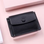 Women Basic Buckle Design Multilayer Solid Color PU Wallet - Image 9